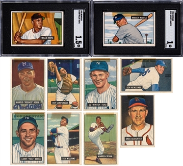 1951 Bowman Baseball Complete Set (324) – Featuring SGC-Graded Mickey Mantle and Willie Mays Rookie Card Examples!